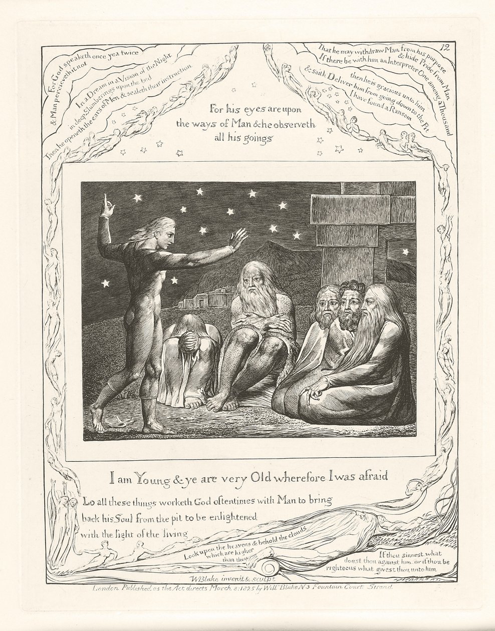 Ben gencim ve siz çok yaşlısınız bu yüzden korktum, 1825 by William Blake