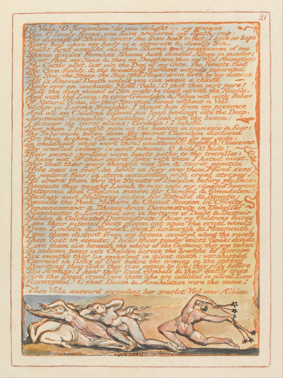 Kudüs, Levha 21, Ah Kapat! Ey Kudüs.... by William Blake