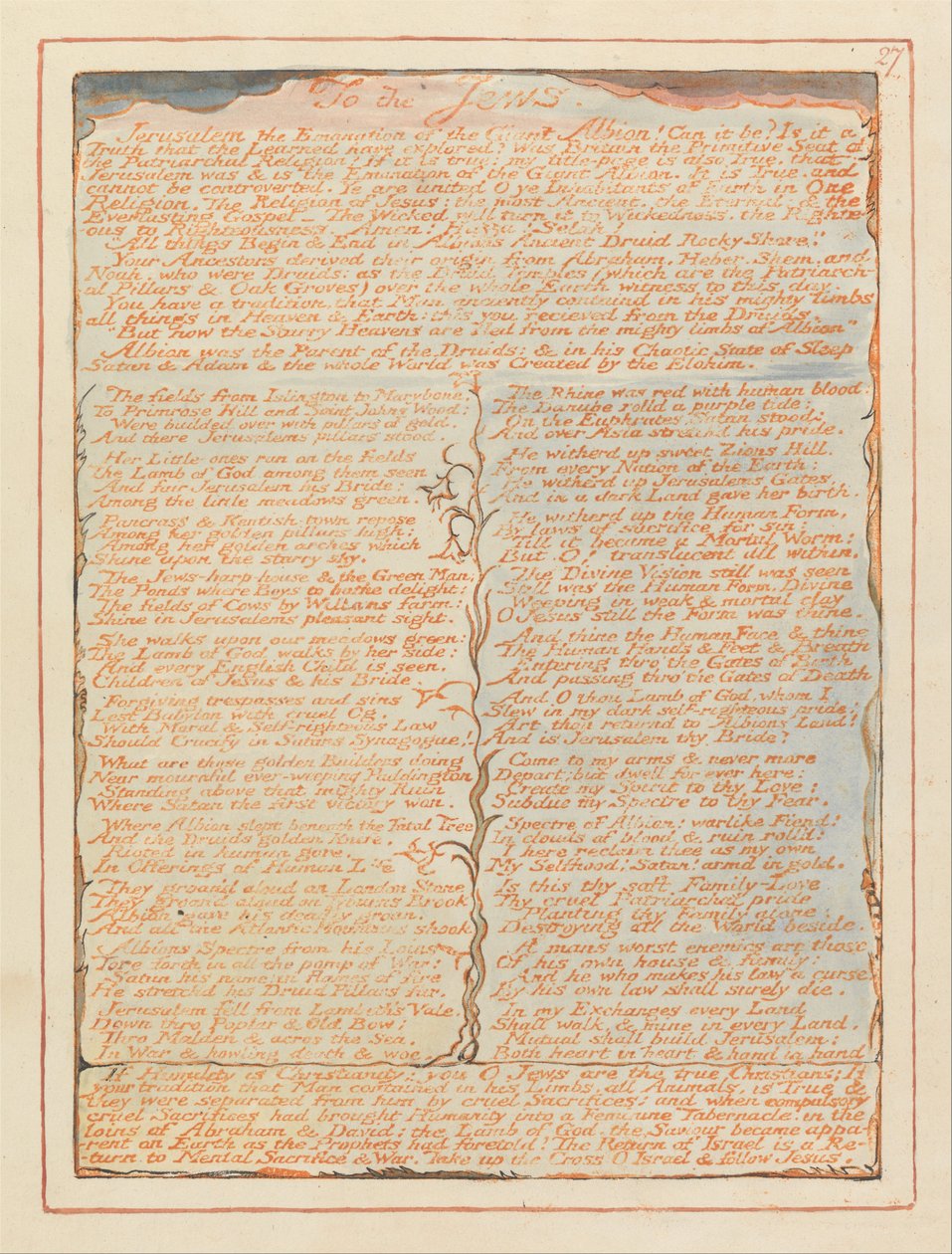 Kudüs, Levha 27, Yahudilere.... by William Blake