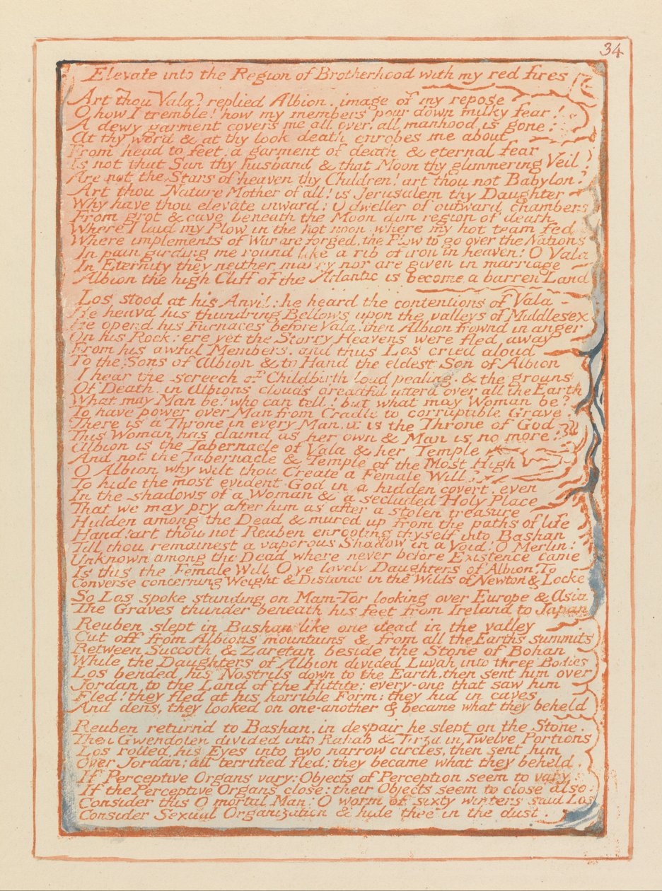 Kudüs, Levha 34, Kardeşlik Bölgesine Yüksel.... by William Blake