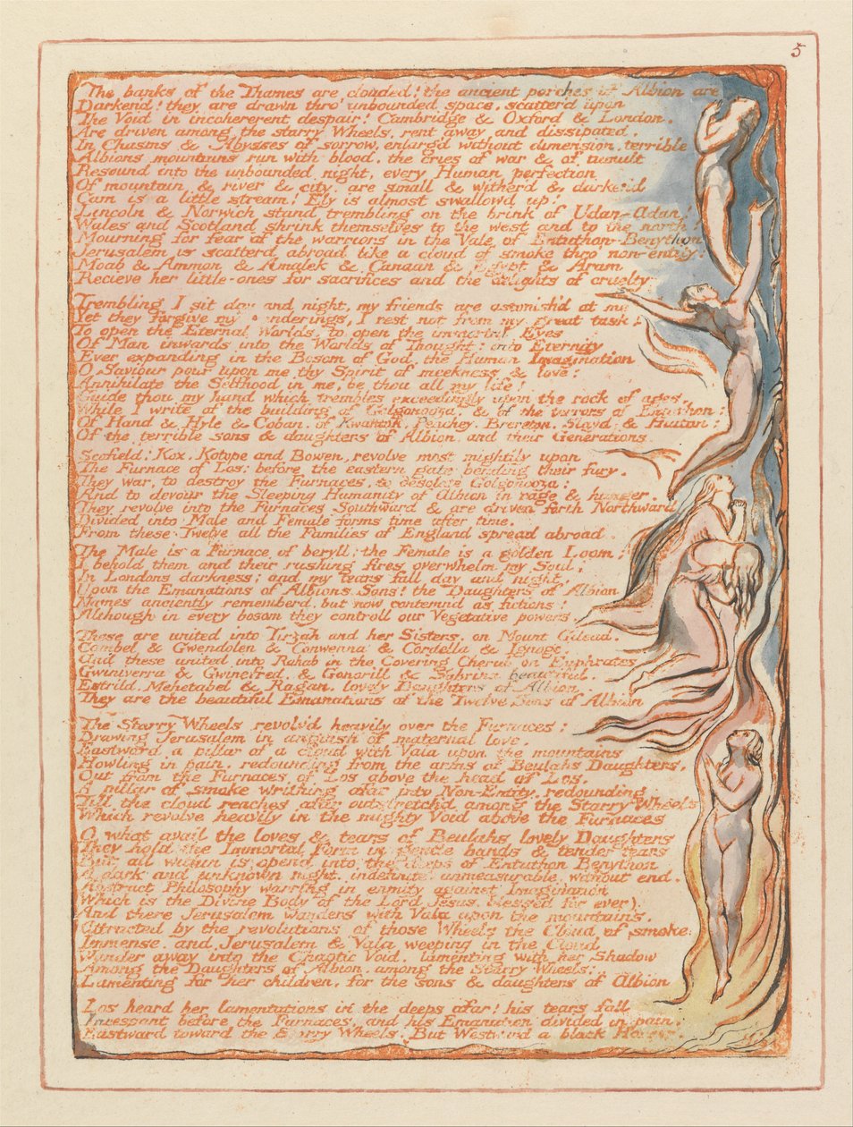 Kudüs, Plaka 5, Thames kıyıları.... by William Blake