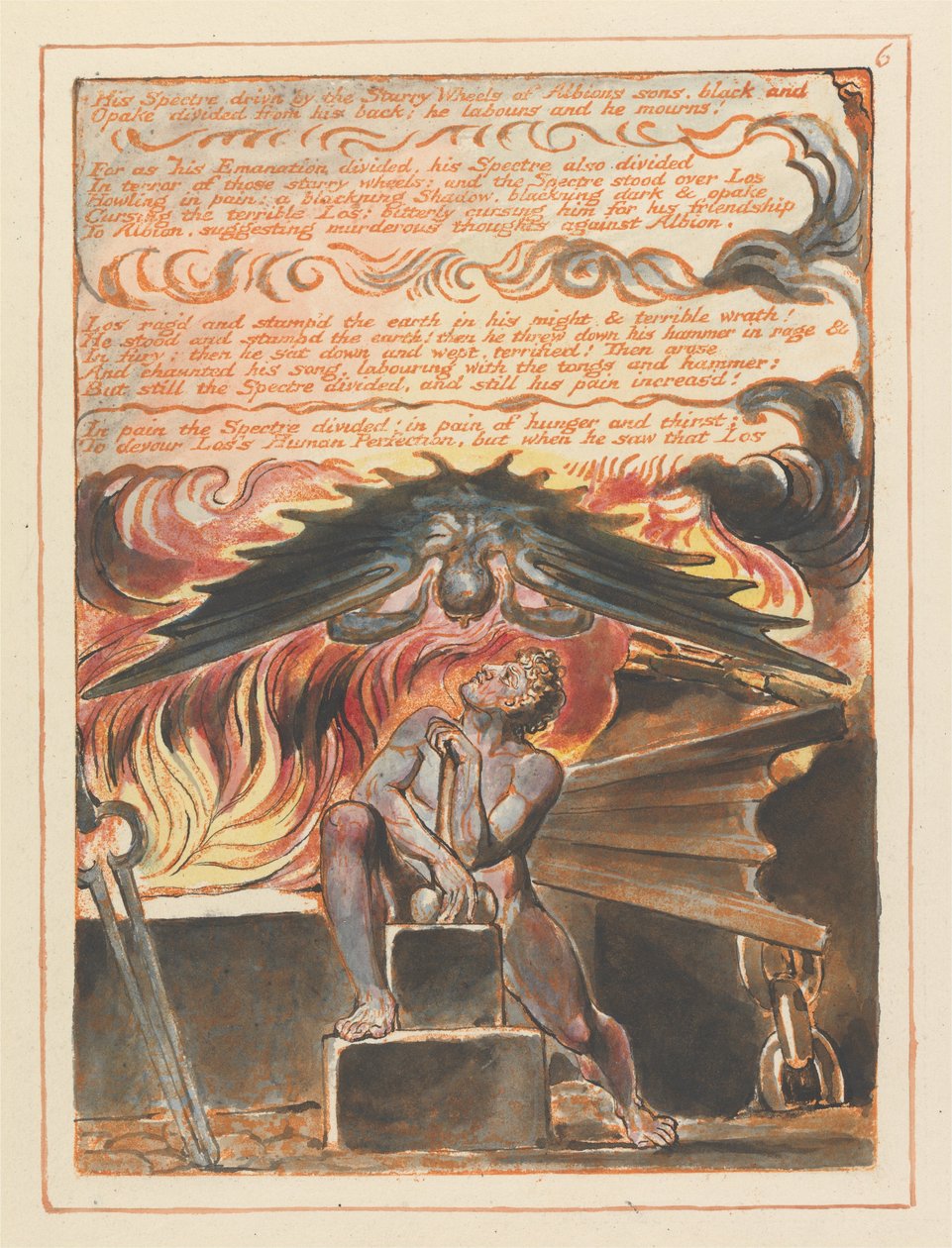 Kudüs, Plaka 6, Hayaleti sürülüyor.... by William Blake