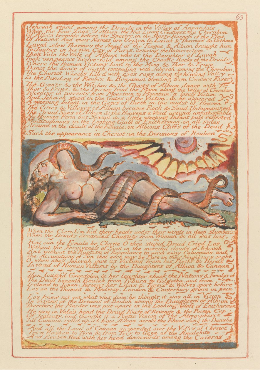 Kudüs, Levha 63, Yehova Druidlerin arasında duruyordu... by William Blake