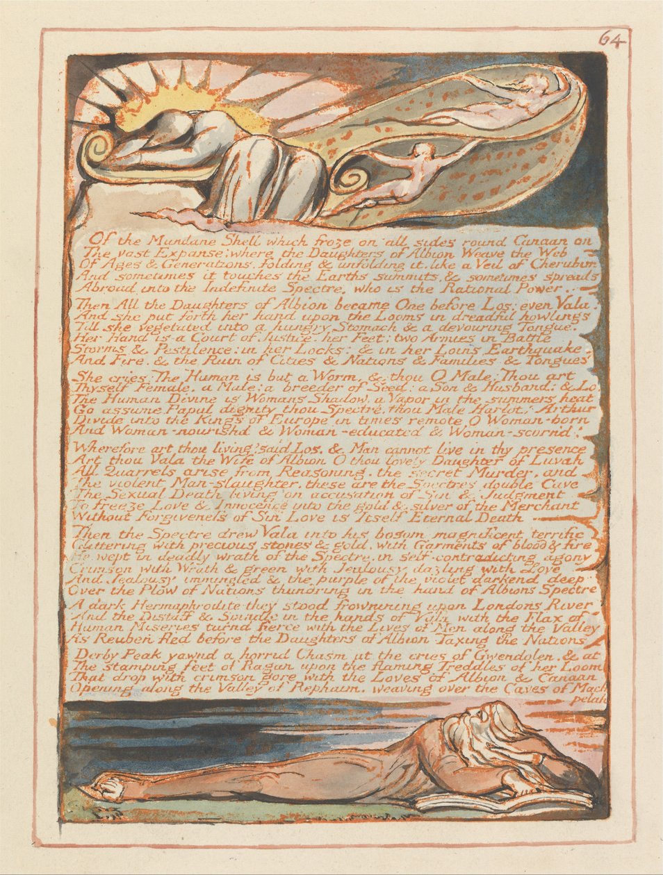 Sıradan Kabuğun Yeruşalim, Plaka 64.... by William Blake