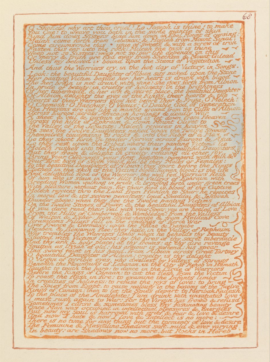 Kudüs, Levha 68, Ey Skofield neden zalimsin... by William Blake