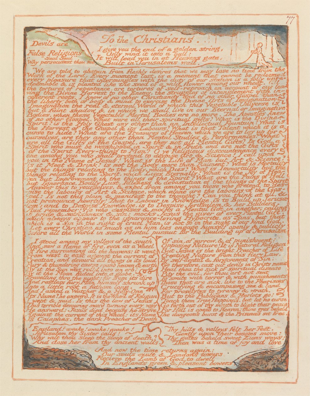 Kudüs, Levha 77, Hristiyanlara... by William Blake