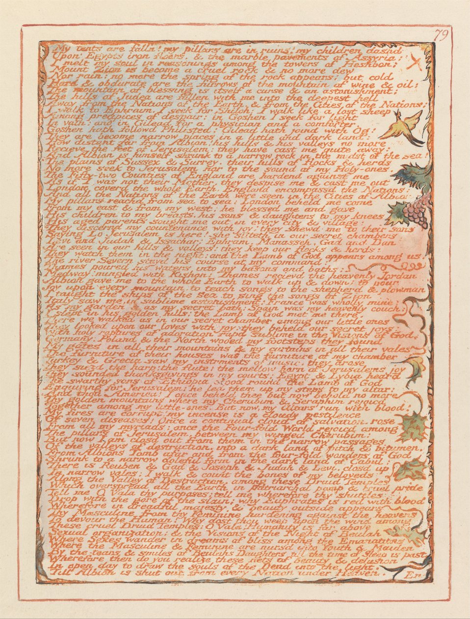 Kudüs, Levha 79, Çadırlarım düştü.... by William Blake