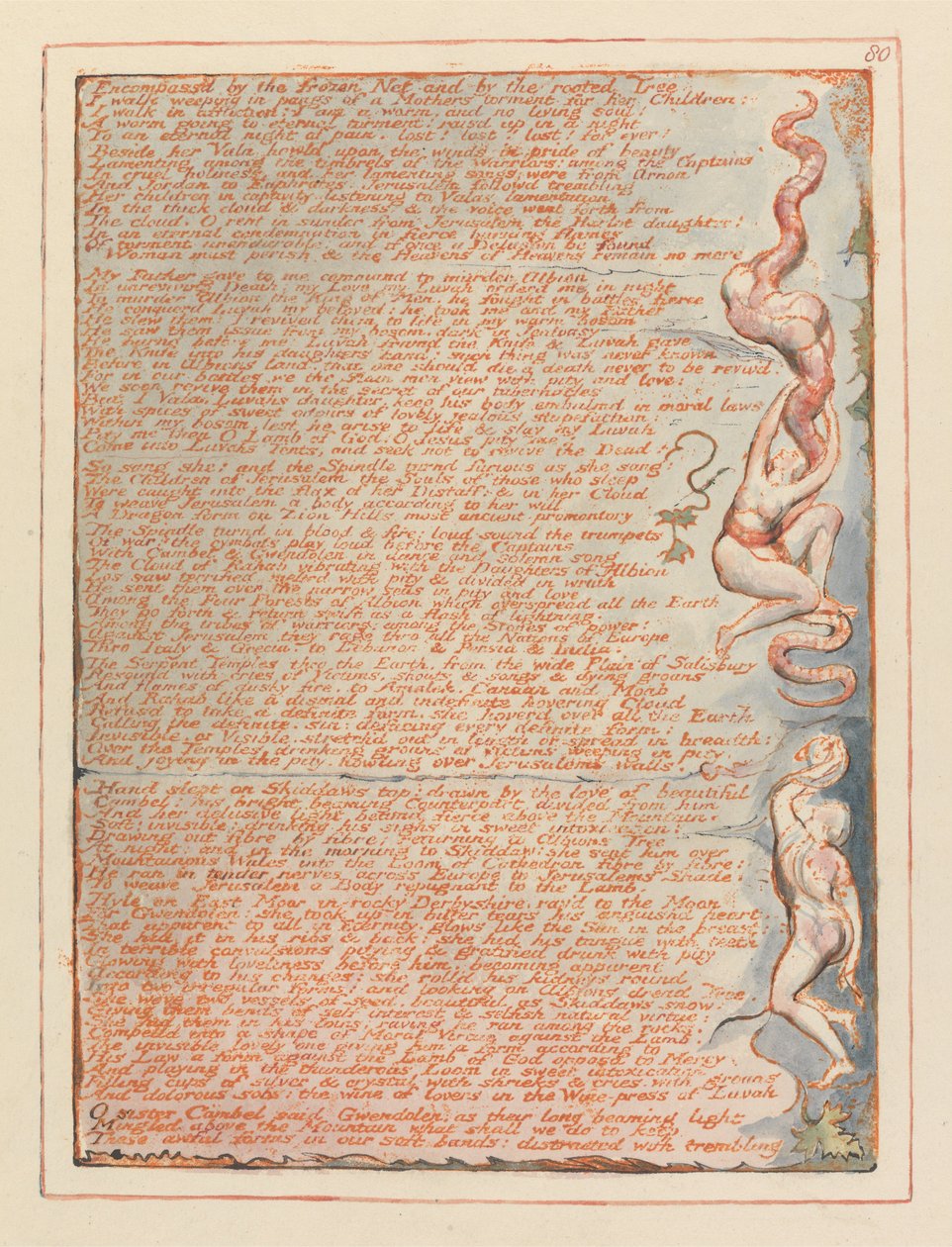Kudüs, Levha 80, Donmuş ağ tarafından kuşatılmış.... by William Blake