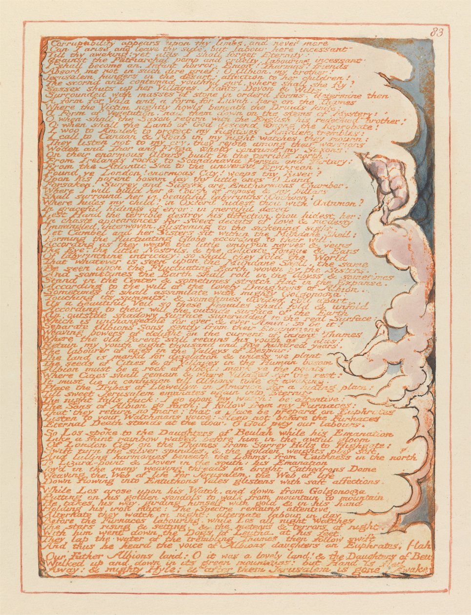 Kudüs, Levha 83, Uzuvlarında yolsuzluk beliriyor.... by William Blake