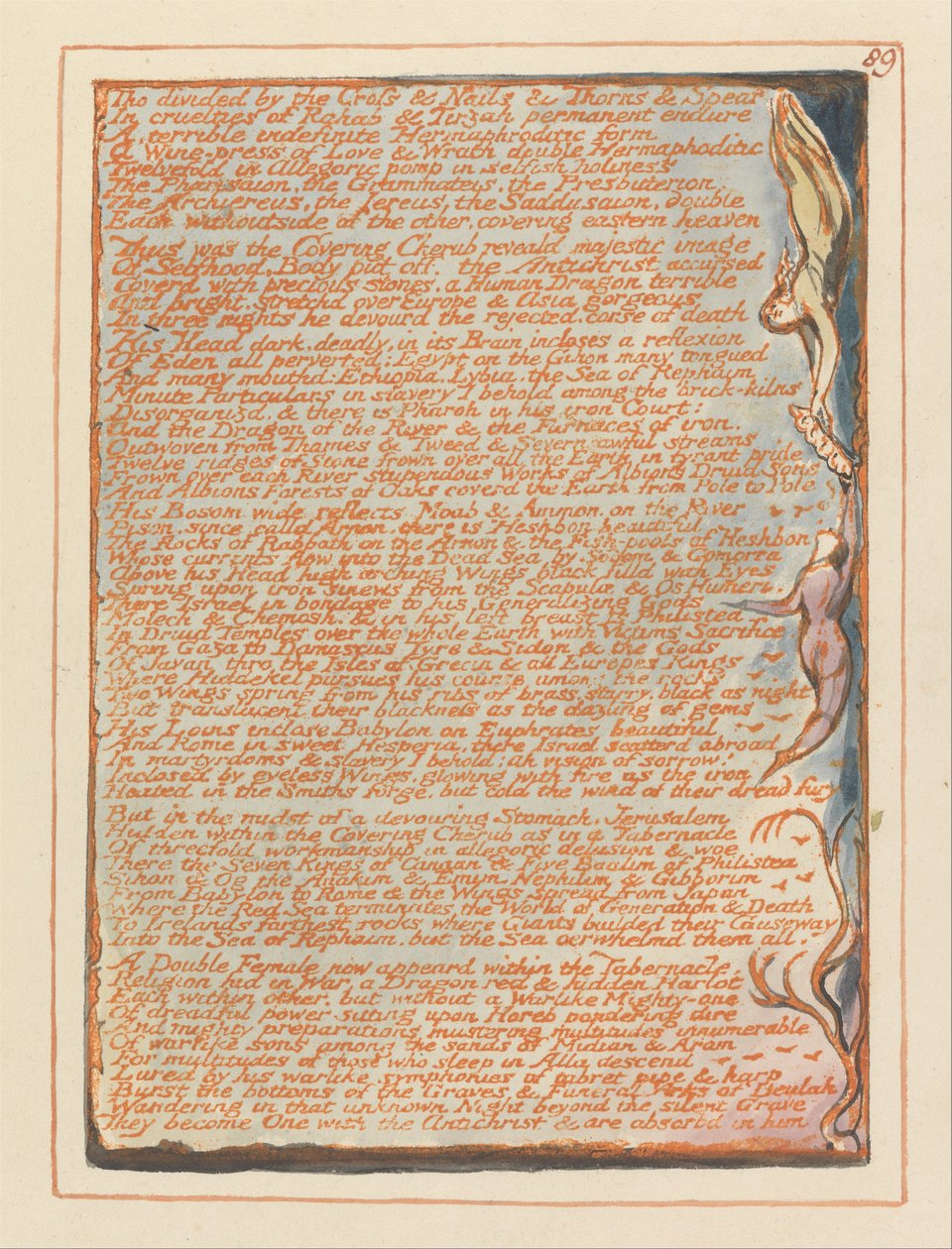 Kudüs, Levha 89, Haçla Tho bölünür.... by William Blake