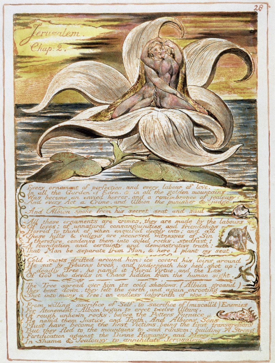 Kudüs, 2. bölümden 28 numaralı levha (kalem ve wc ile kabartma gravür) by William Blake