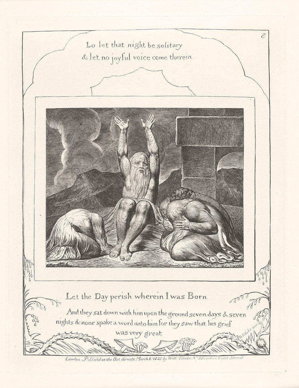 Doğduğum Gün yok olsun, 1825 by William Blake