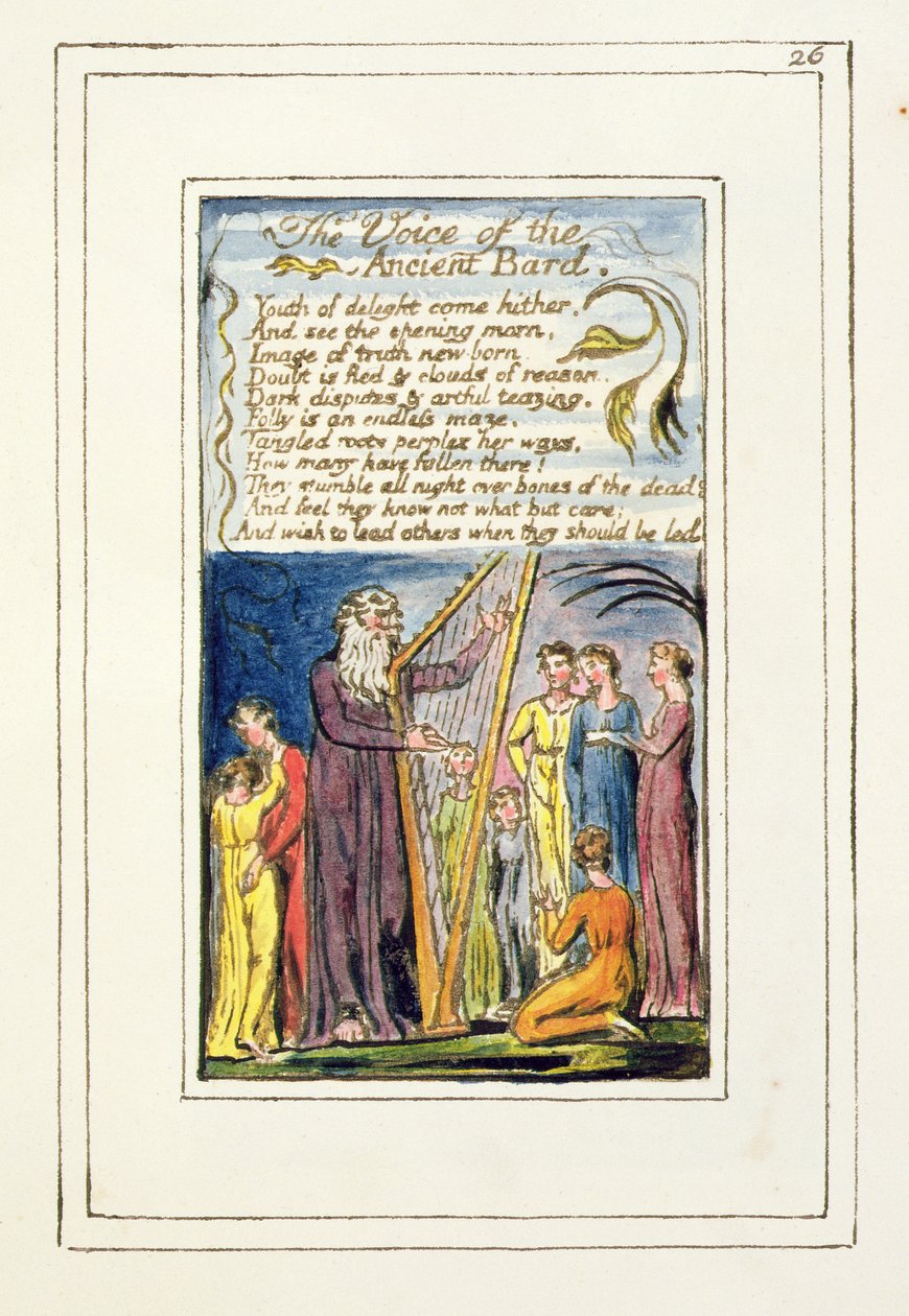 S.124-1950.pt26 Kadim Ozanın Sesi: Masumiyet ve Deneyim Şarkıları'ndan 26 numaralı plaka (kopya R) c.1802-08 (gravür, mürekkep ve wc) by William Blake