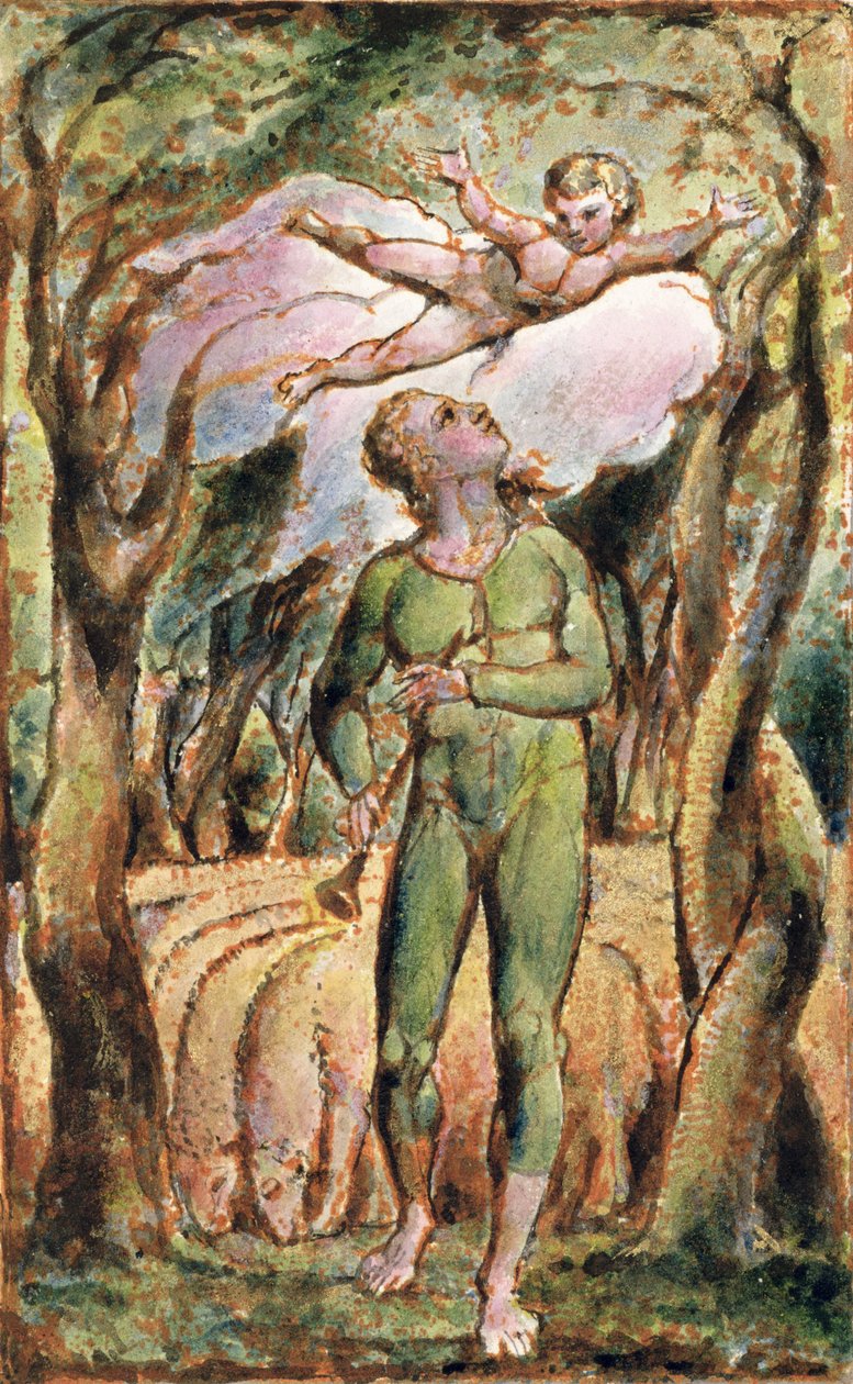 S.125-1950.pt2 Ön yazı: 'Masumiyet ve Deneyim Şarkıları'ndan 2. plaka (AA kopyası) c.1815-26 (gravür, mürekkep ve wc) by William Blake