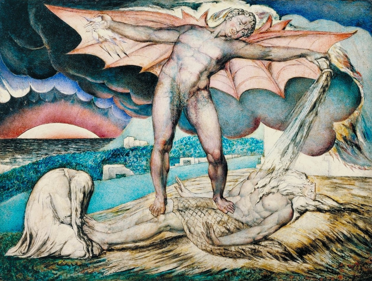 Ağrılı Çıbanlarla Şeytan Cezalandıran İş by William Blake
