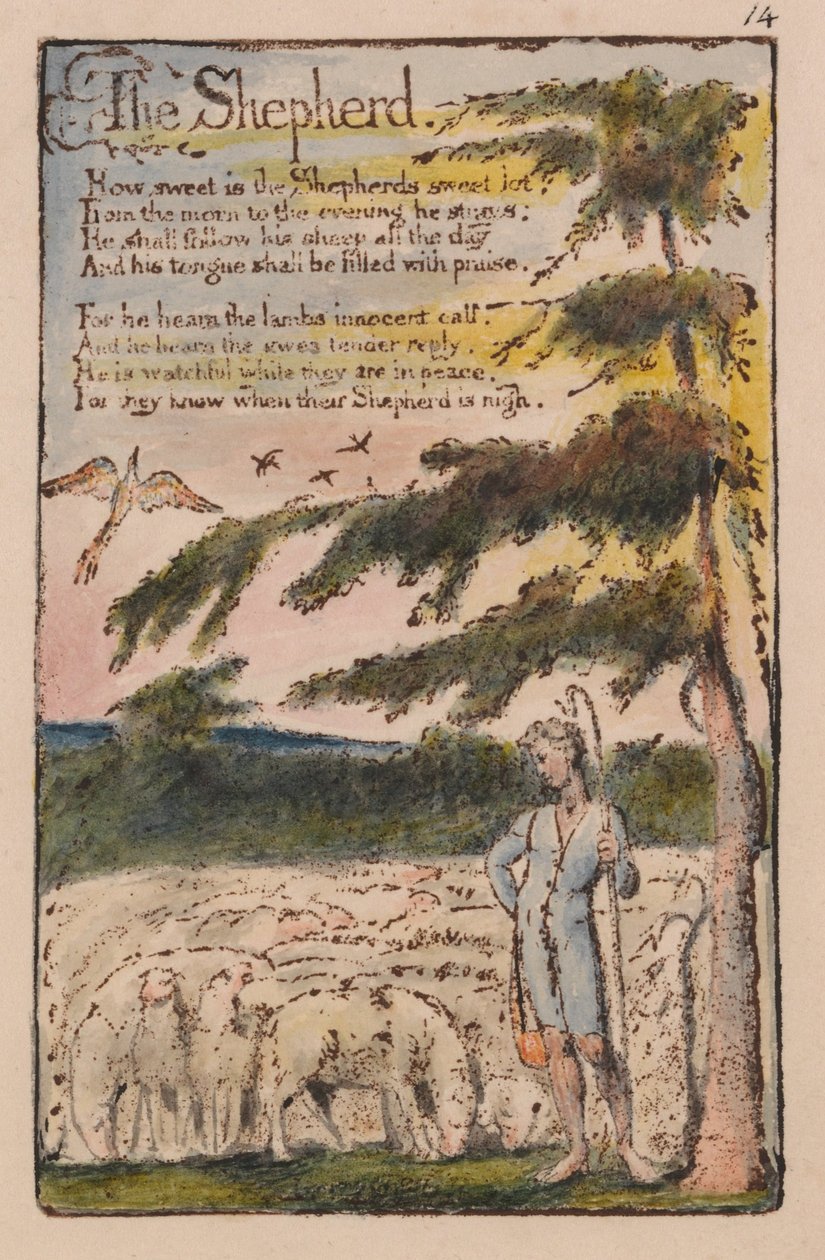Masumiyet ve Tecrübe Şarkıları, Plaka 14, Çoban (Bentley 5) by William Blake