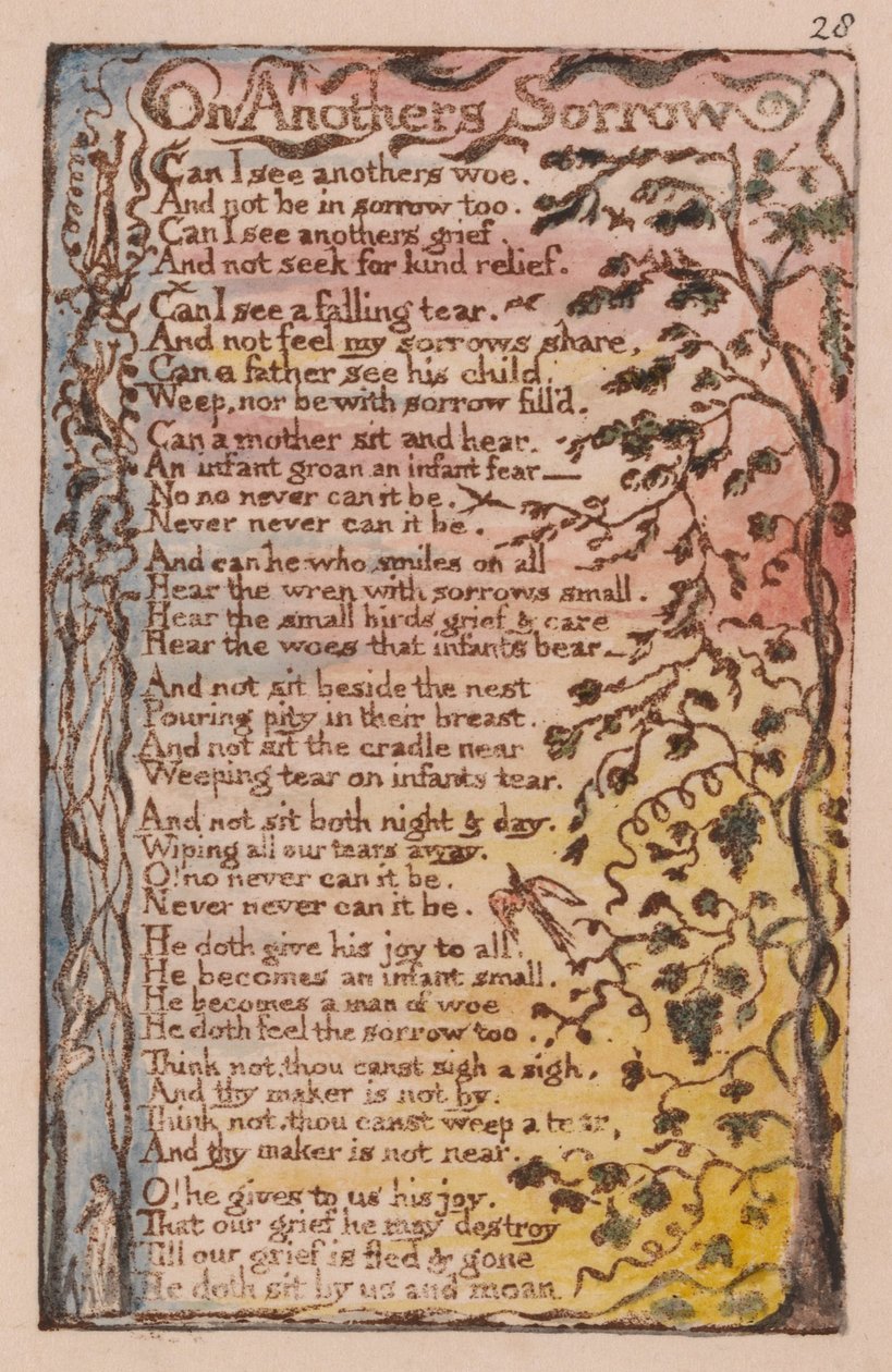 Masumiyet ve Tecrübe Şarkıları, Plaka 28, Başkalarının Üzüntüsü Üzerine (Bentley 27) by William Blake