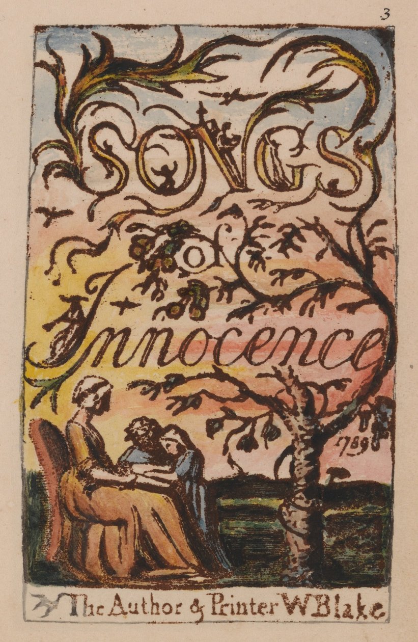 Masumiyet ve Deneyim Şarkıları, Plaka 3, Masumiyet Başlık Sayfası (Bentley 3) by William Blake