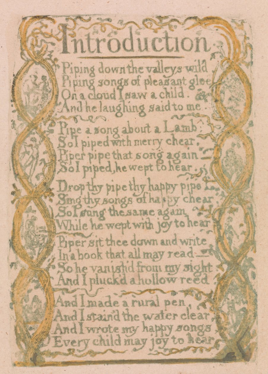 Masumiyet ve Deneyim Şarkıları, Plaka 3, Giriş (Bentley 4) by William Blake