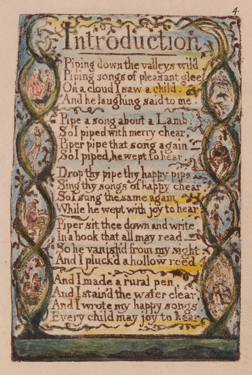 Masumiyet ve Deneyim Şarkıları, Plaka 4, Giriş (Bentley 4) by William Blake