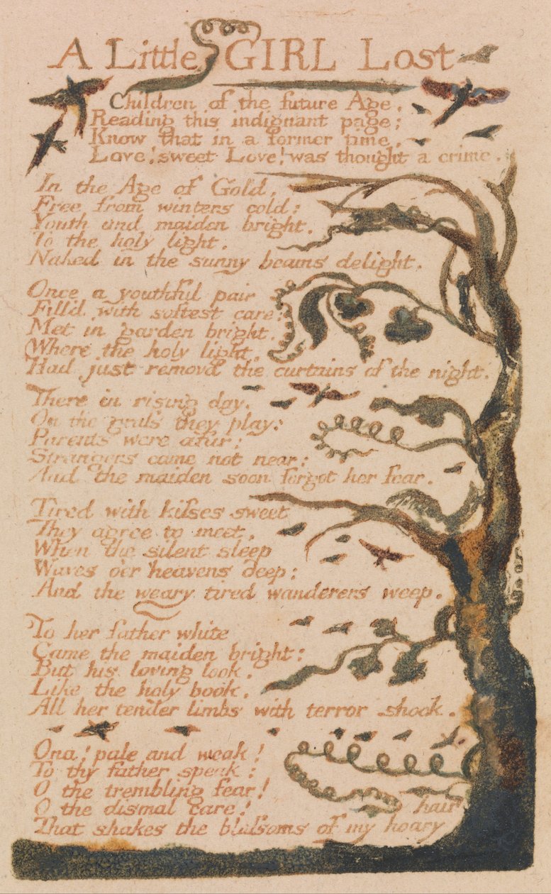 Masumiyet ve Tecrübe Şarkıları, Plaka 44, Kayıp Bir Küçük Kız (Bentley 51) by William Blake