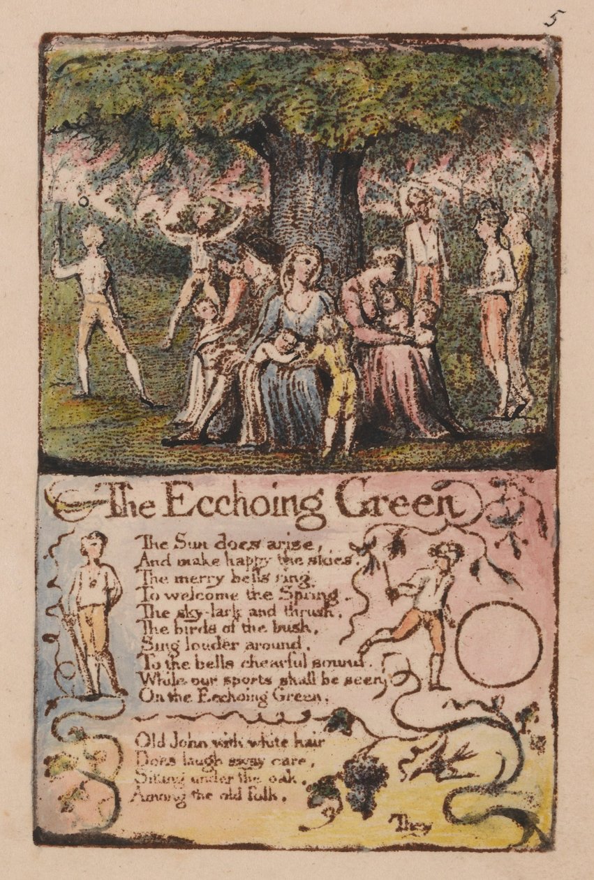 Masumiyet ve Deneyim Şarkıları, Plaka 5, Ecchoing Green (Bentley 6) by William Blake