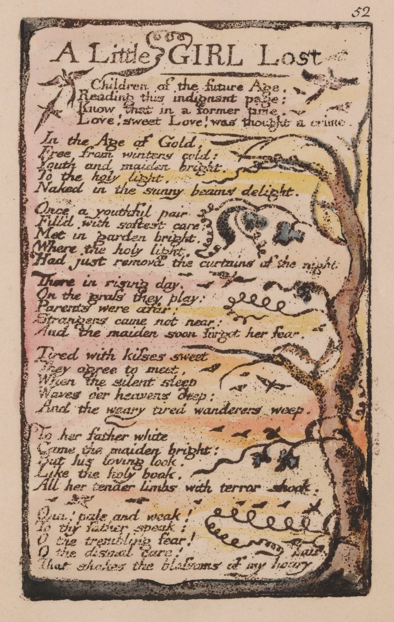 Masumiyet ve Tecrübe Şarkıları, Plaka 52, Kayıp Bir Küçük Kız (Bentley 51) by William Blake
