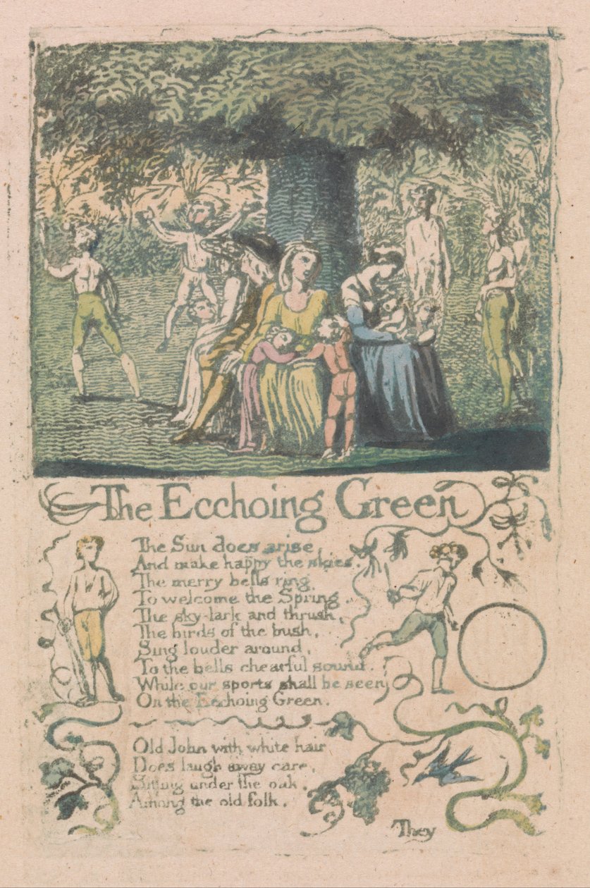 Masumiyet ve Deneyim Şarkıları, Plaka 8, Ecchoing Green (Bentley 6) by William Blake