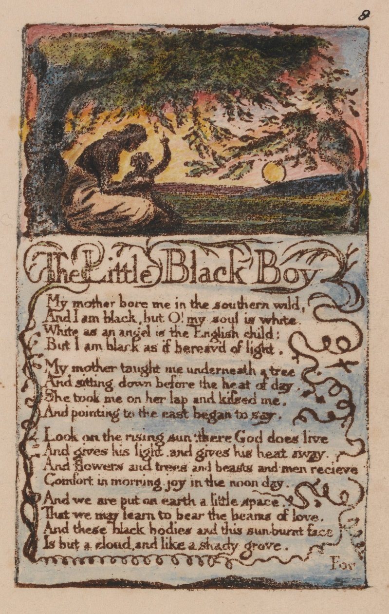 Masumiyet ve Deneyim Şarkıları, Plaka 8, Küçük Siyah Çocuk (Bentley 9) by William Blake