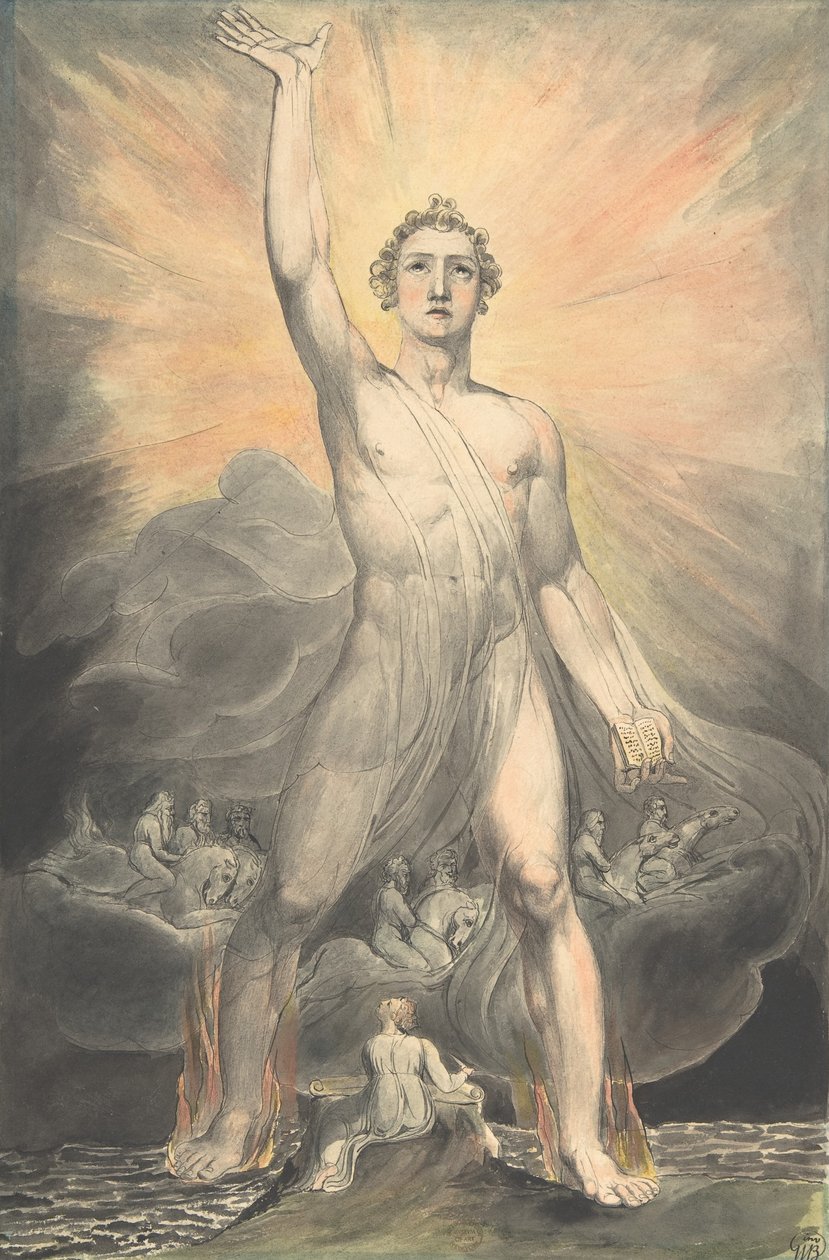 The Angel of Revelation, c.1805 (wc, pen und ink over graphite) by William Blake