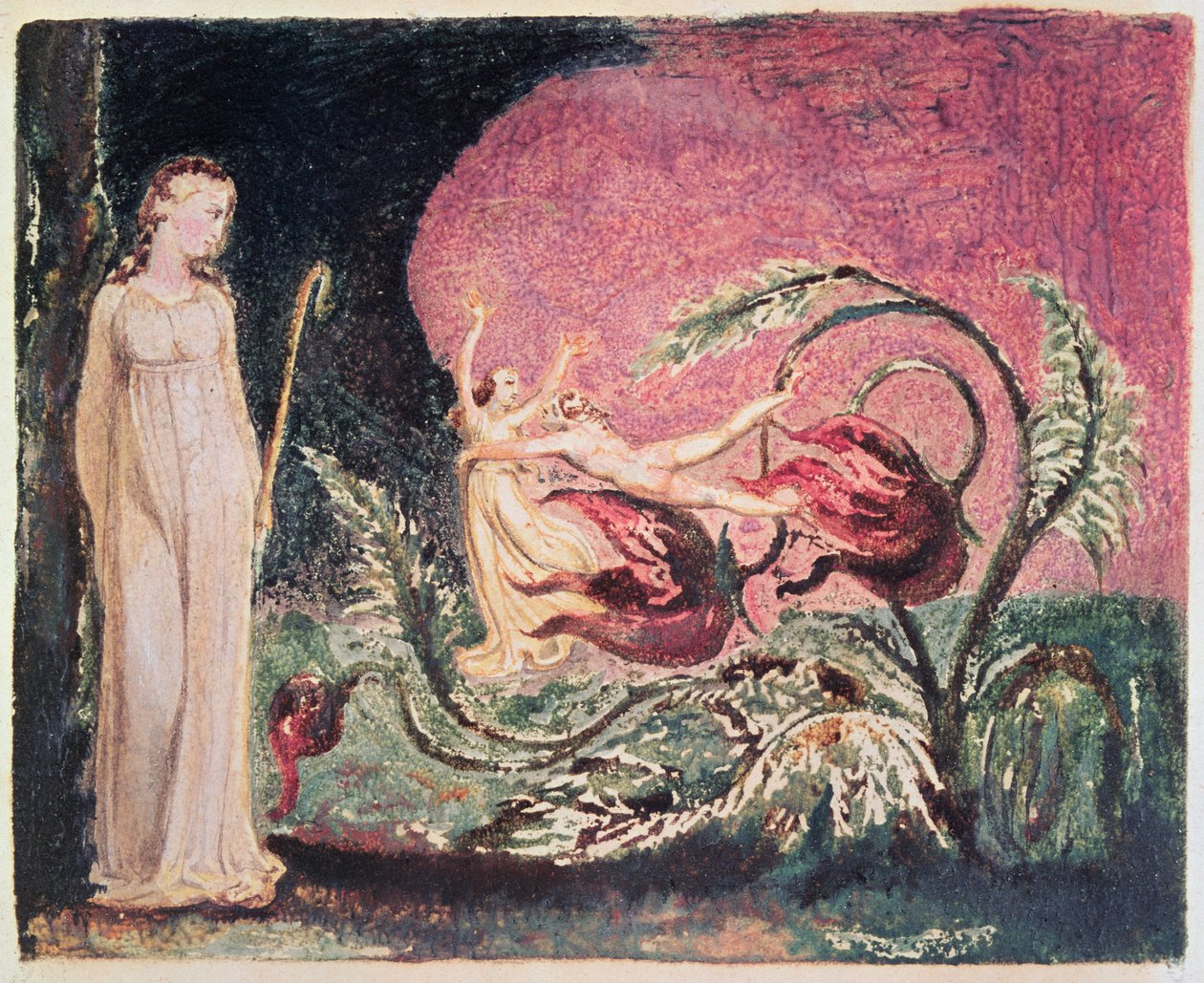 Thel Kitabı: başlık sayfası, 1794 (renkli baskılı kabartma gravür) by William Blake