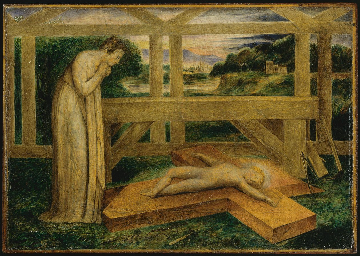 Haç Üzerinde Uyuyan İsa Çocuk by William Blake