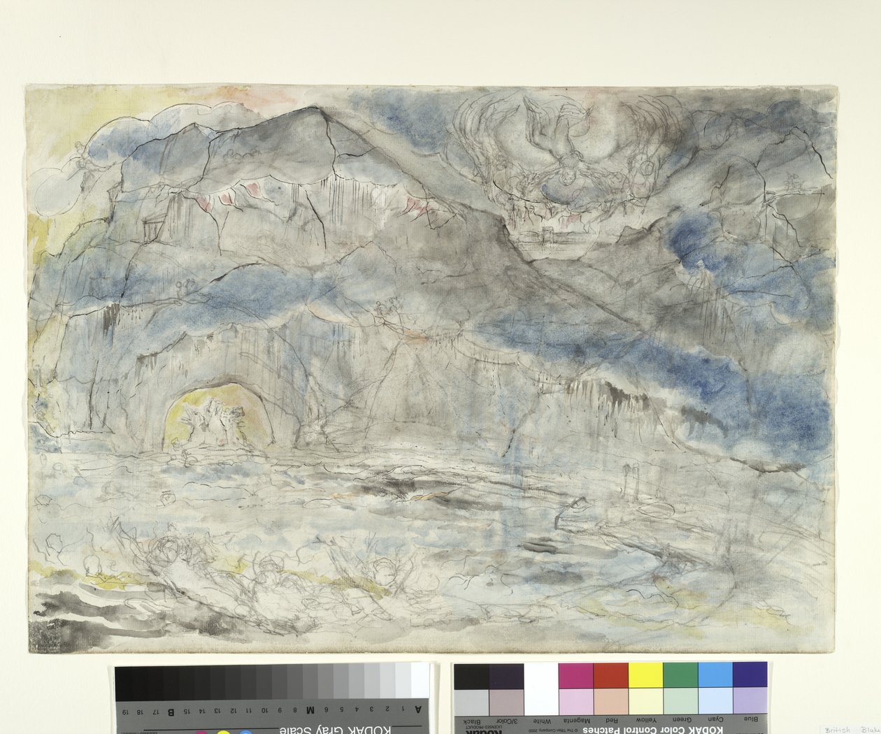 Dante og Virgil in the Skiff of Phlegyas eru hyllt af Filippo Argenti, mynd til guðdómlegrar gamanmyndar eftir Dante Alighieri, 1824-27 (penni og blek með wc yfir blýanti og krít á pappír) by William Blake