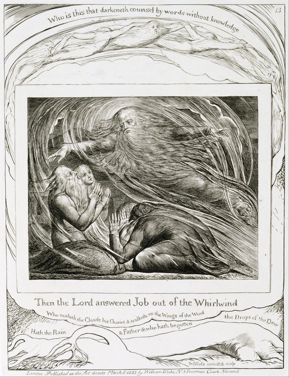 Lord, İşi Kasırgadan Yanıtlıyor by William Blake