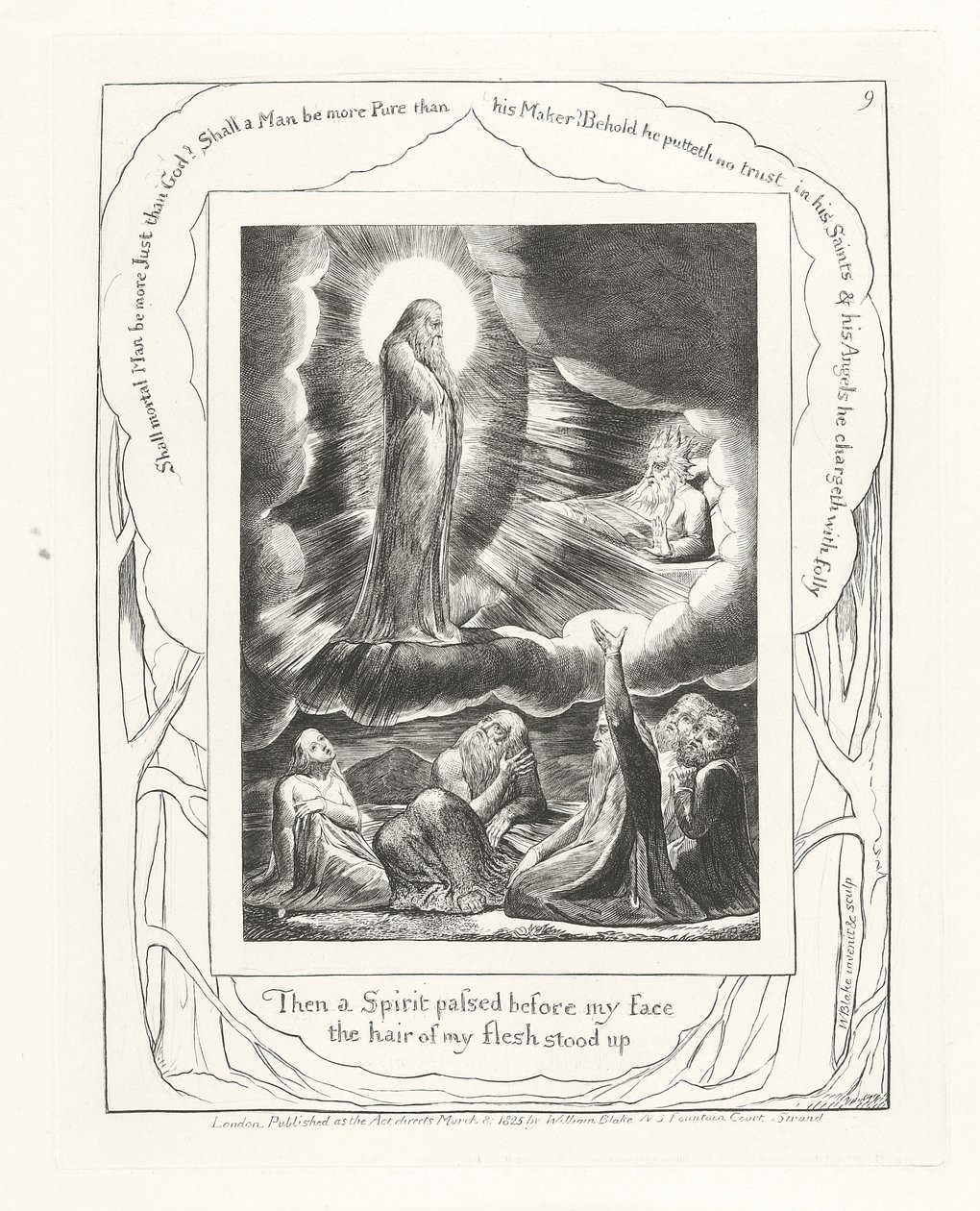 Sonra yüzümün önünden bir Ruh geçti, etimin kılları ayağa kalktı, 1825 by William Blake