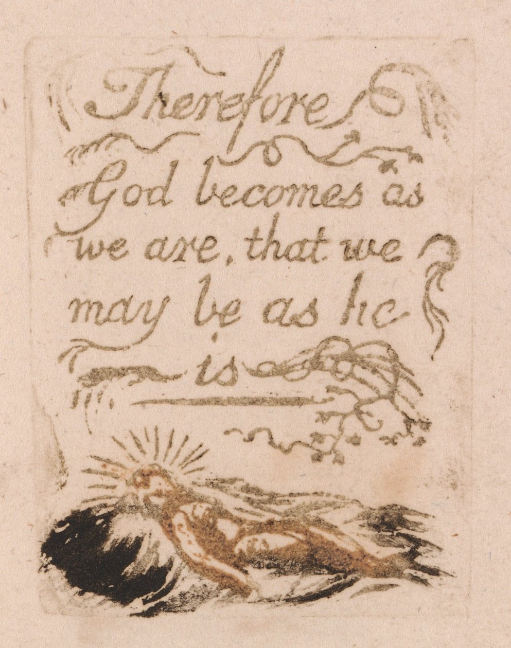 Doğal Din Yoktur, Levha 9, Bu yüzden Tanrı olur. . . . (Bentley b12) by William Blake