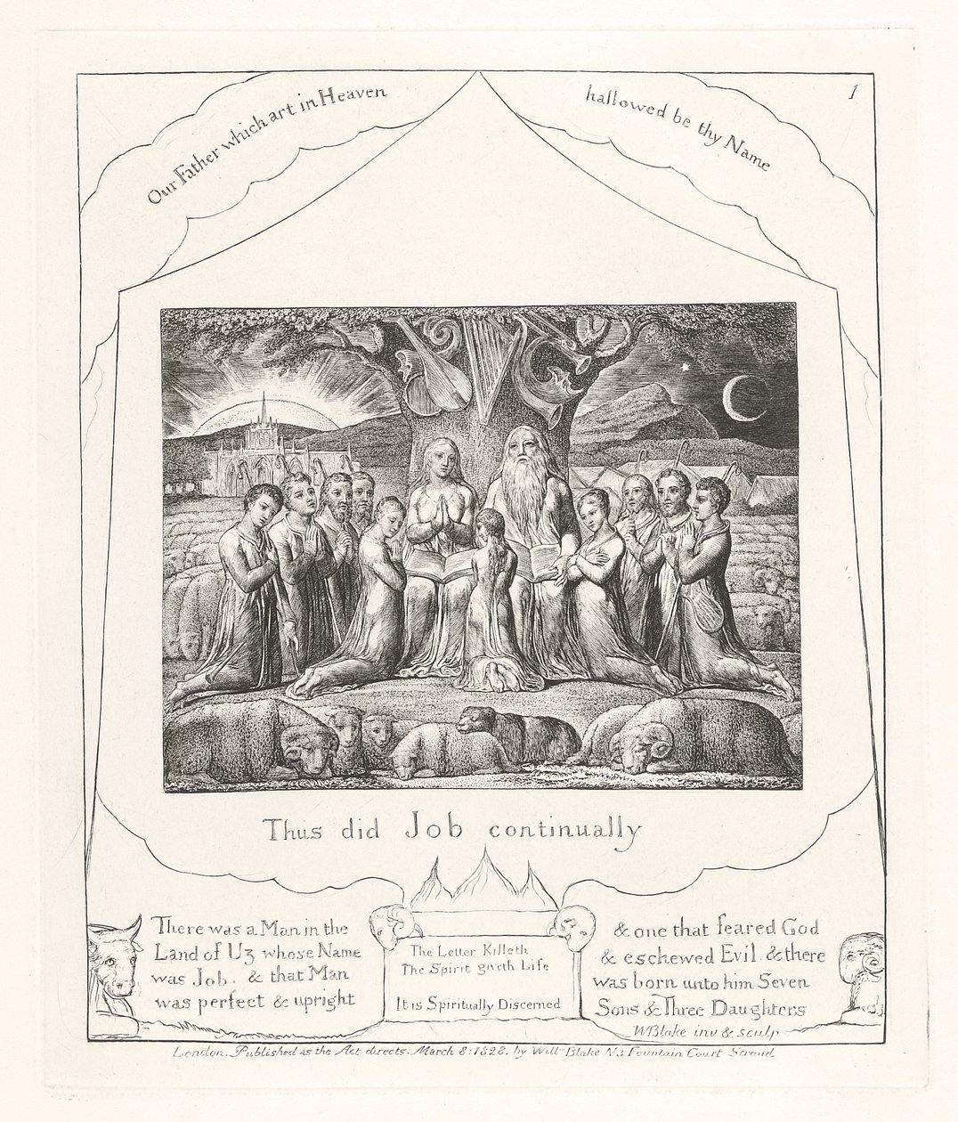 Eyüp sürekli böyle yaptı, 1825 by William Blake