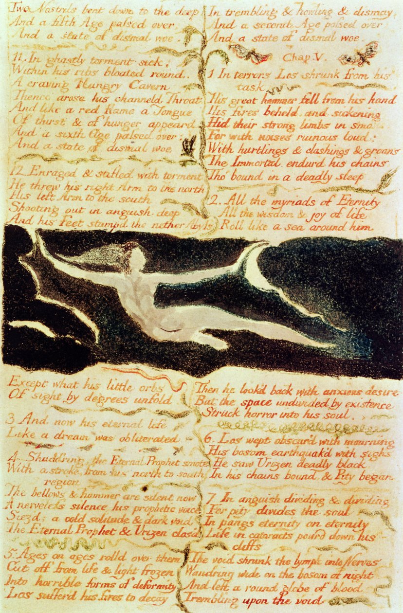 Igishushanyo cyumusaza wambaye Imyambarire idasanzwe by William Blake