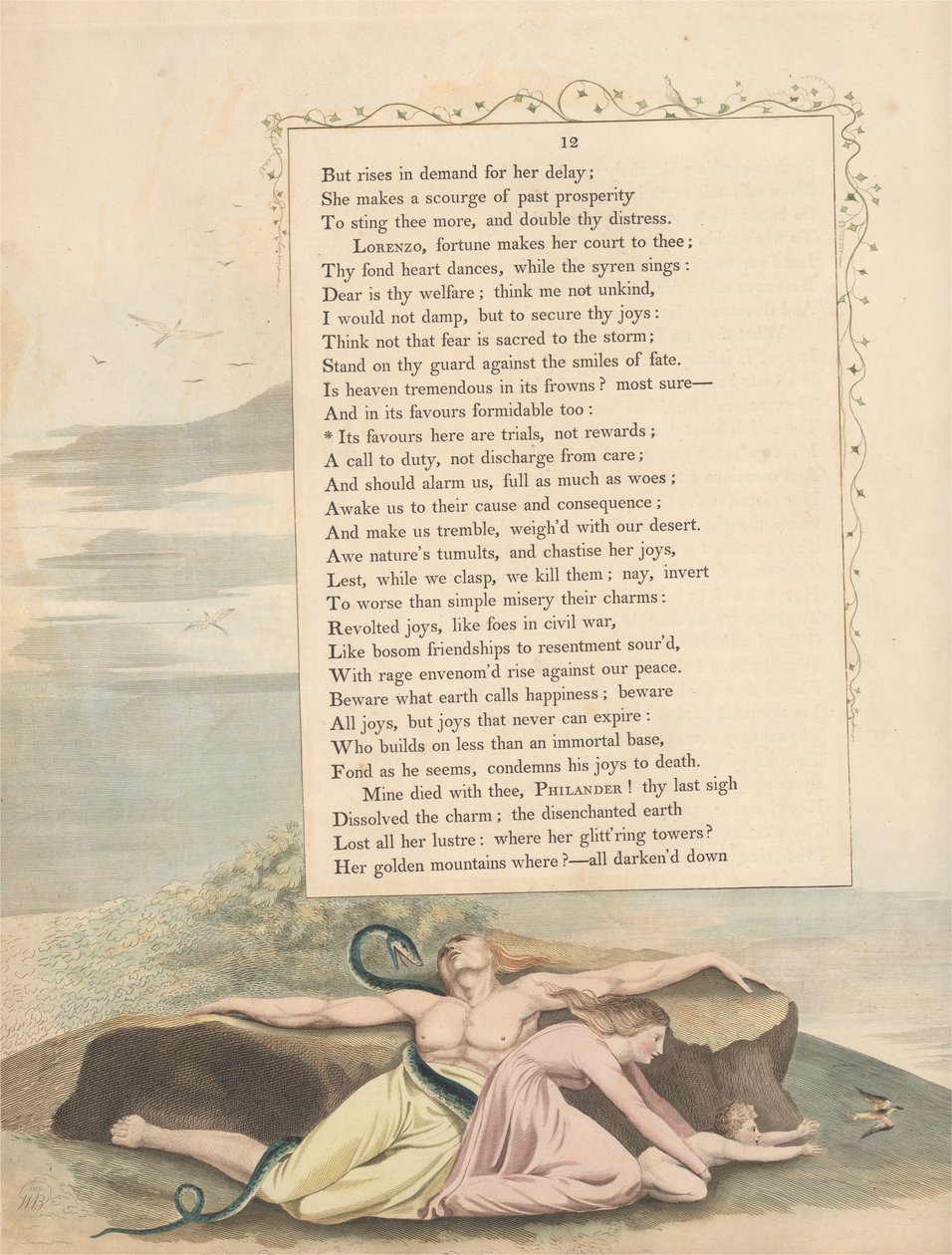Gençlerin Gece Düşünceleri, Sayfa 12, Buradaki İyilikleri Ödül Değil Denemedir by William Blake