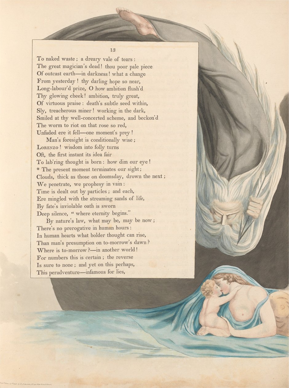 Gençler Gece Düşünceleri, Sayfa 13, Şimdiki An Görüşümüzü Bitiriyor by William Blake