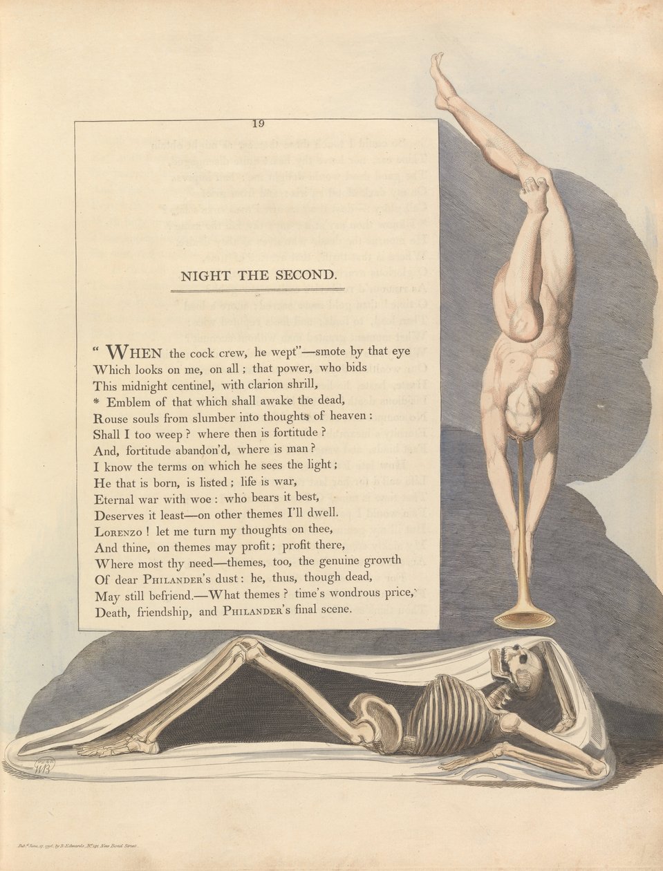 Gençlerin Gece Düşünceleri, Sayfa 19, Ölüleri Uyandıracak Şeyin Amblemi by William Blake