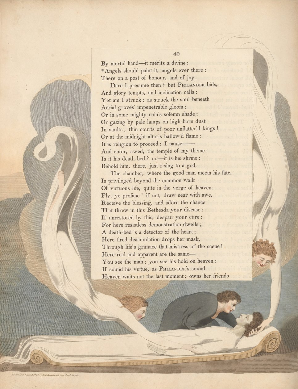 Gençlerin Gece Düşünceleri, Sayfa 40, Melekler Boyamalı, Melekler Hep Orada by William Blake