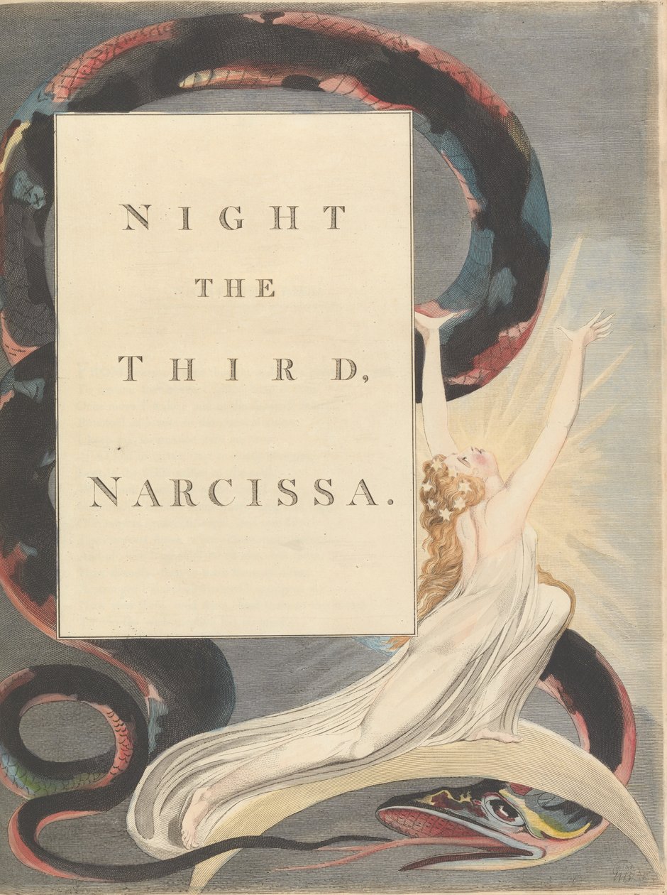 Gençler Gece Düşünceleri, Sayfa 43, Üçüncü Gece, Narcissa. by William Blake