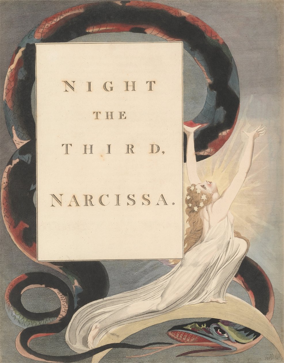 Gençler Gece Düşünceleri, Sayfa 43, Üçüncü Gece, Narcissa. by William Blake
