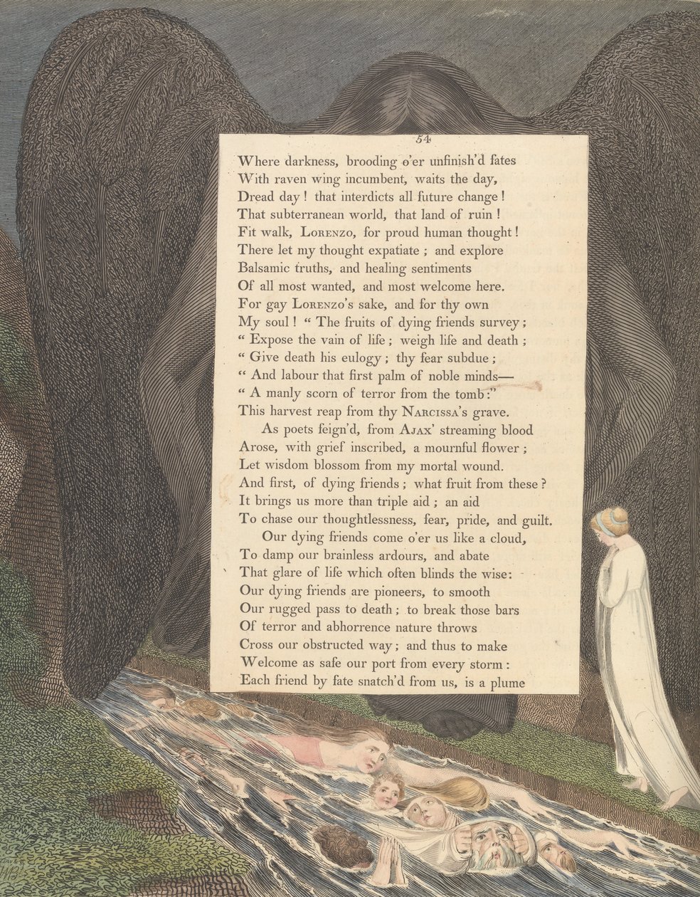 Gençler Gece Düşünceleri, Sayfa 54, Ölüm Vadisi! bu hushd kimmer vadisi by William Blake
