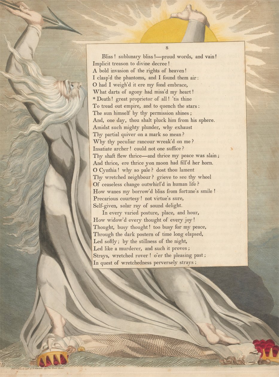Gençler Gece Düşünceleri, Sayfa 8, Ölüm! Her Şeyin Büyük Sahibi! by William Blake
