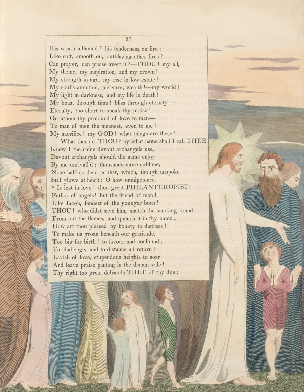 Gençlerin Gece Düşünceleri, Sayfa 87, Aşkta Kayboldu! Sen Büyük Hayırsever by William Blake