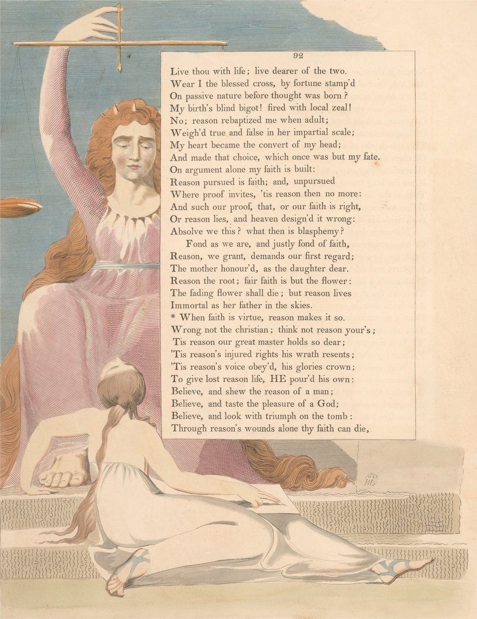 Gençlerin Gece Düşünceleri, Sayfa 92, İnanç Erdem Olduğunda Akıl Bunu Böyle Yapar by William Blake