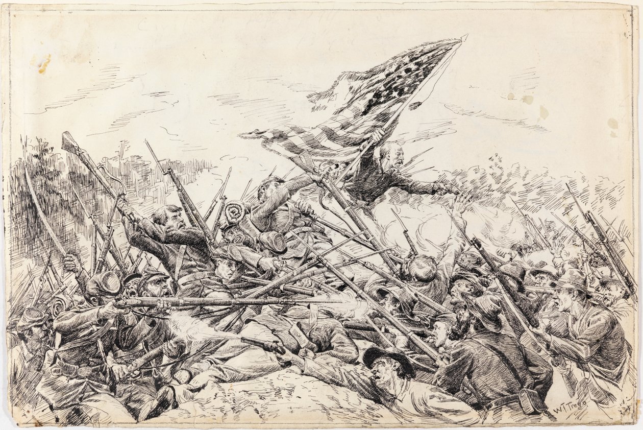 Hancocks Kolordusu İşlere Kanlı Açıdan Saldırıyor. by William Brooke Thomas Trego