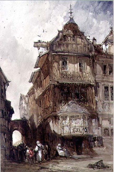 Eski Evler, Bernkastel, Moselle üzerinde by William Callow